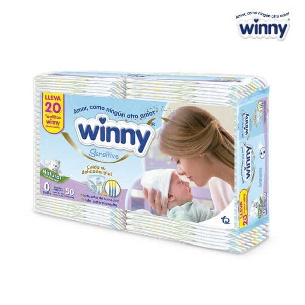 Pañales Winny Sensitive Etapa 0 Recién Nacido x 30 und