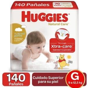 HUGGIES NAT CARE – ETAPA 3/G UNISEX X 140 PAÑALES