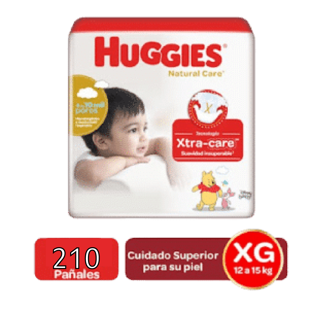 HUGGIES NAT CARE - ETAPA 4/XG UNISEX x 210 PAÑALES